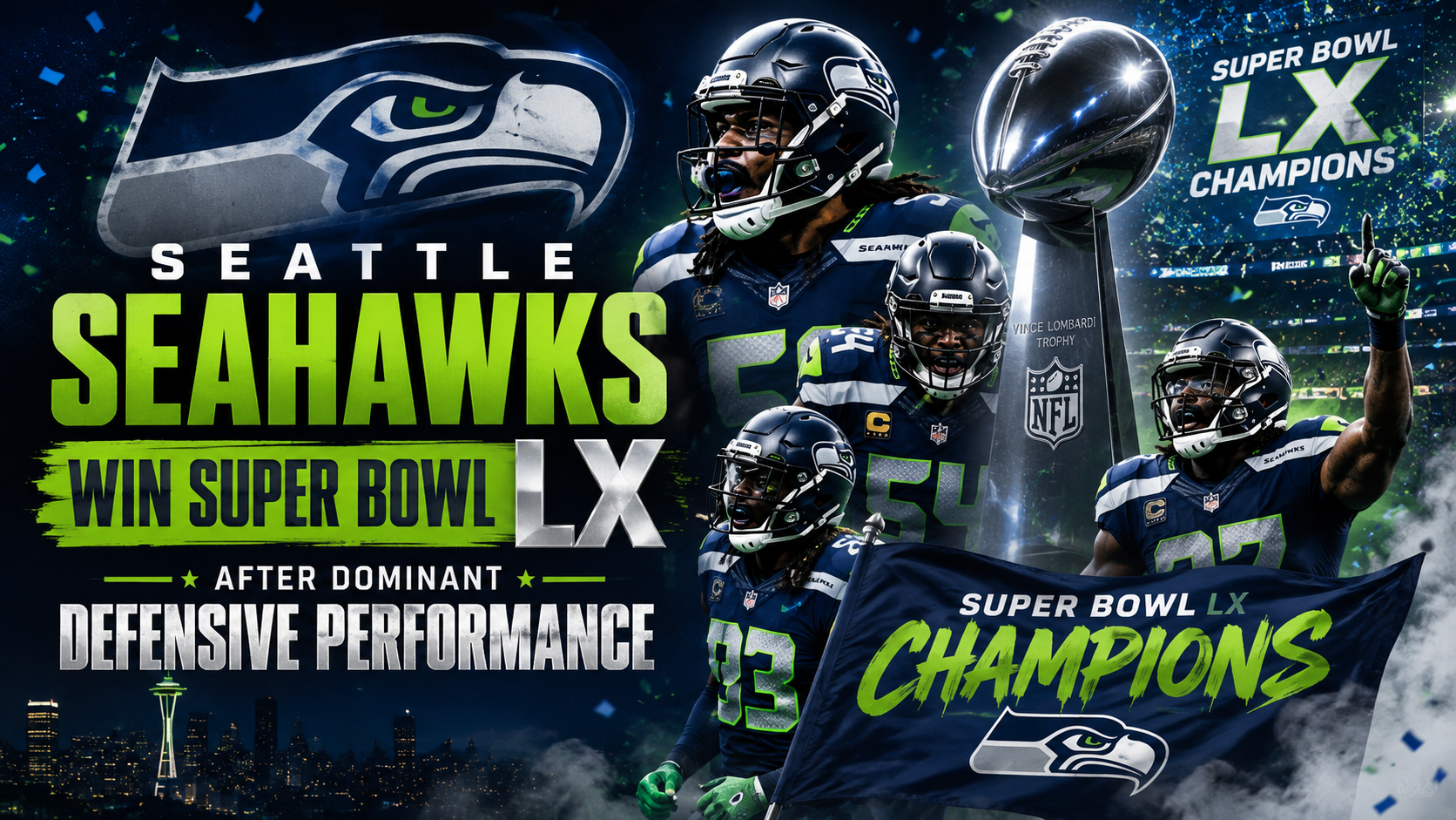 Seattle and New England football players competing in Super Bowl LX at Levi’s Stadium